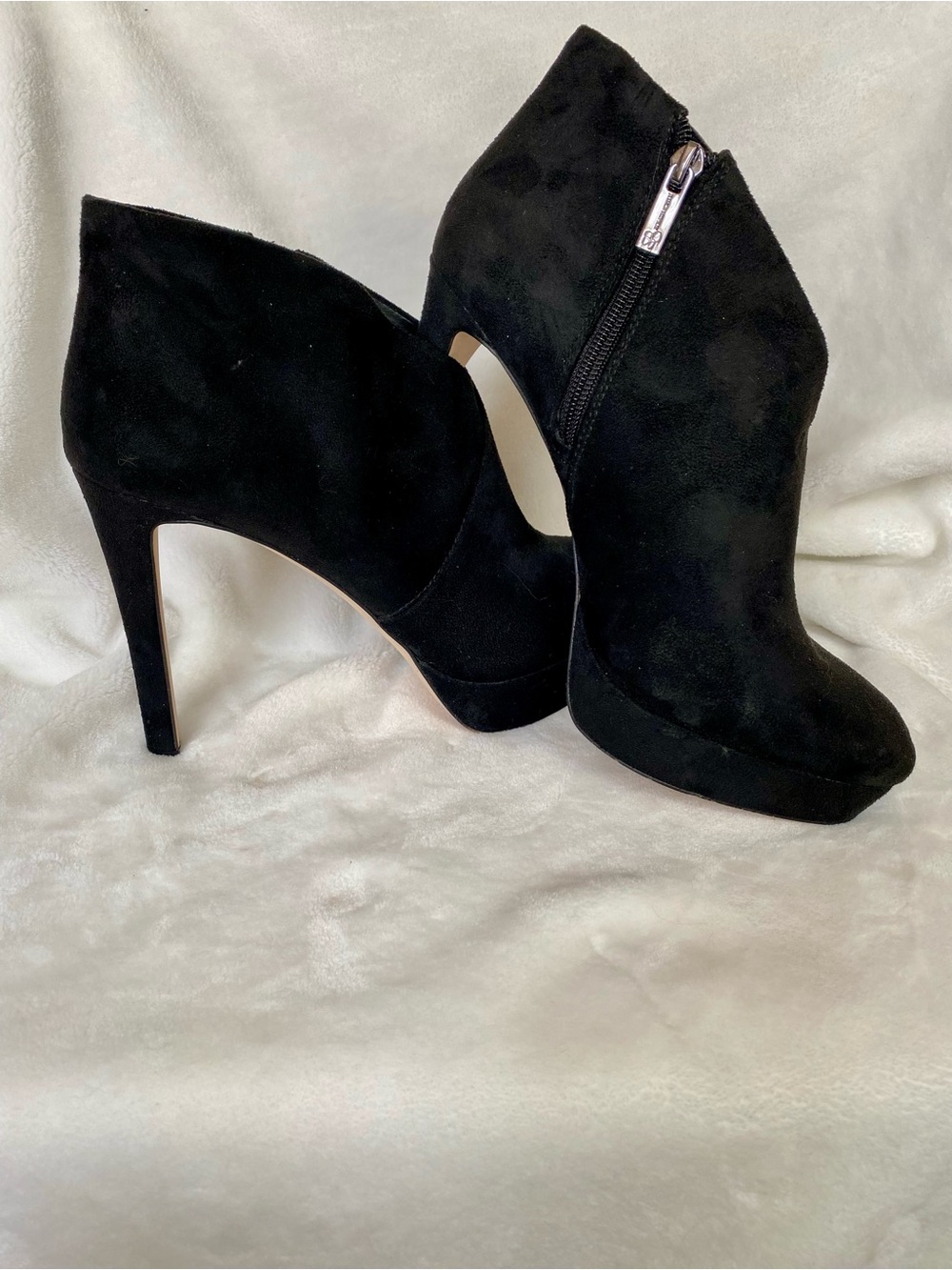 Jessica Simpson Black Suede Platform  Ankle Booties